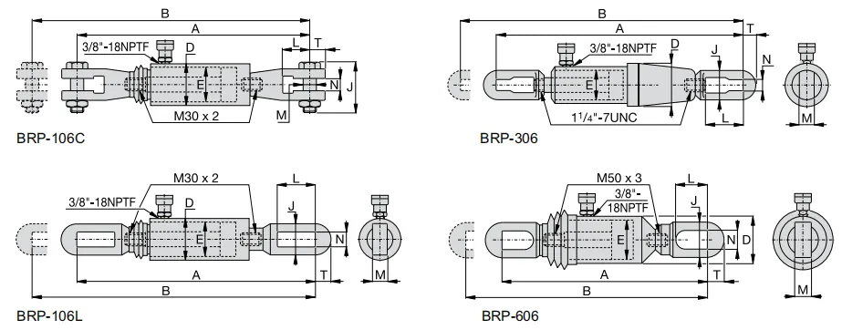 BRP Pull Hydraulic Cylinder Drawing 